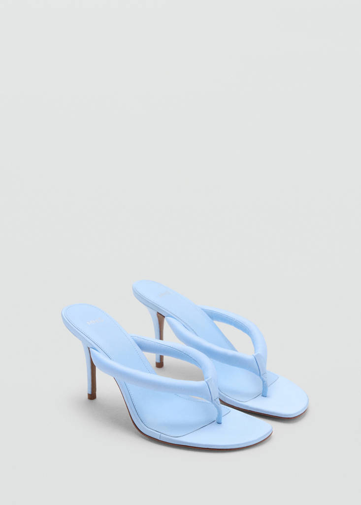 Padded strap stiletto heel sandals — Blue