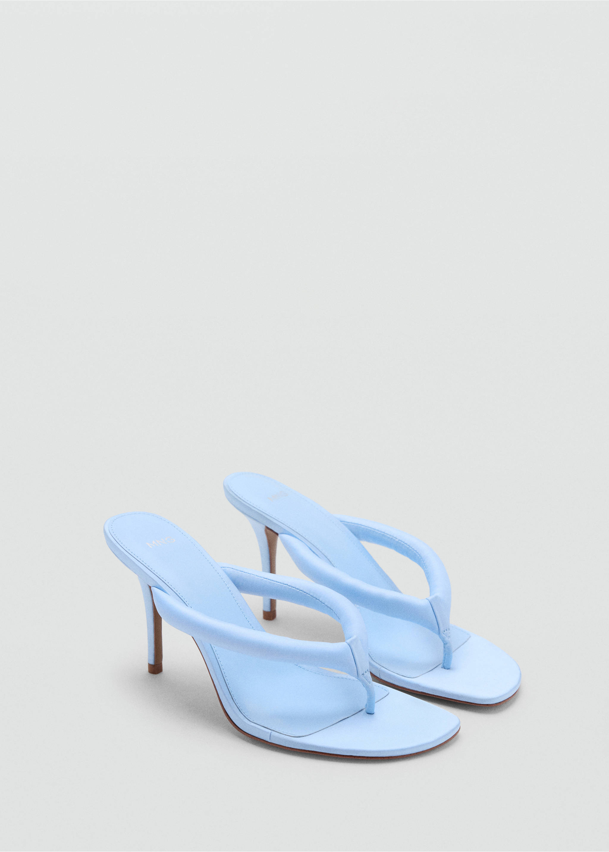 Padded strap stiletto heel sandals - Medium plane, Blue. Ref: 37054444-00.