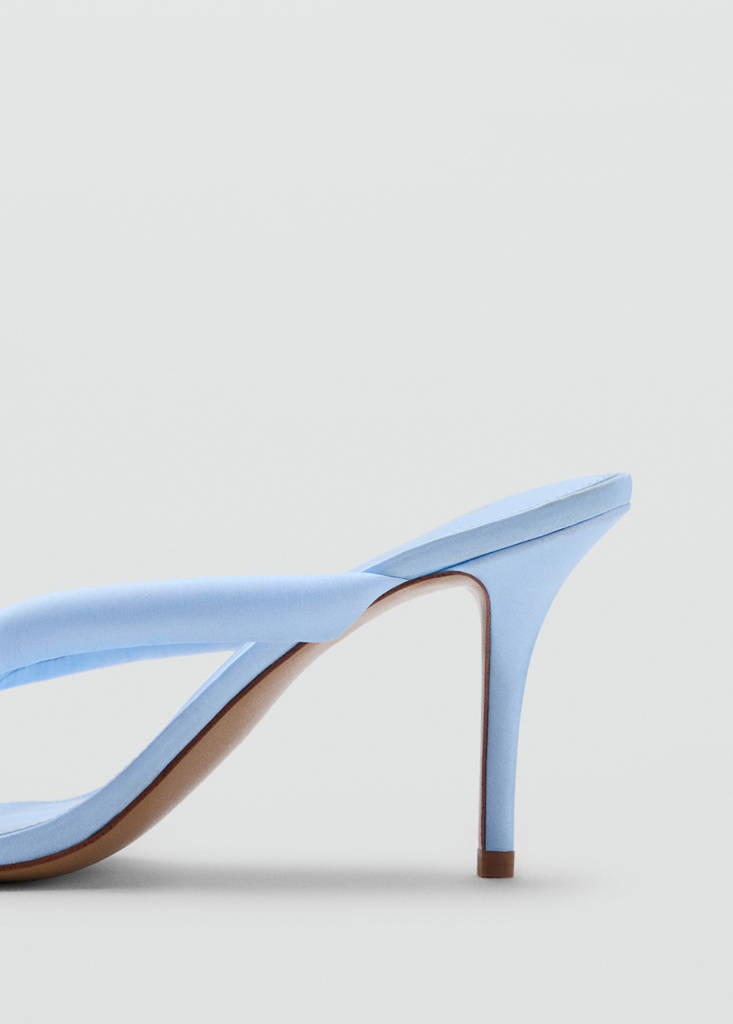 Padded strap stiletto heel sandals — Blue