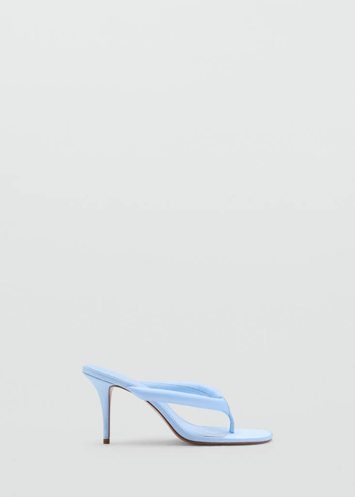 Padded strap stiletto heel sandals — Blue