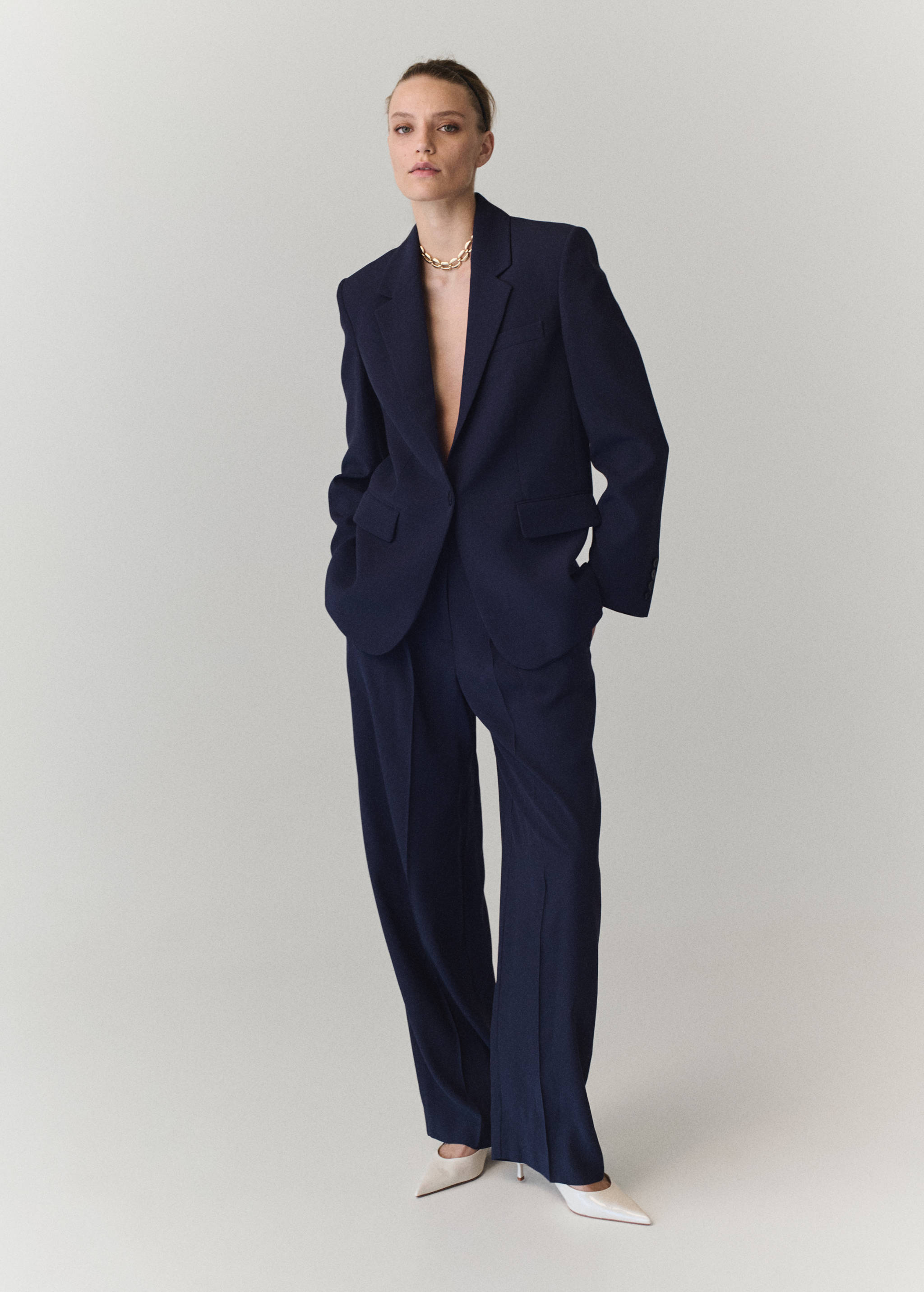 Blazer recta bolsillos solapa - Plano general