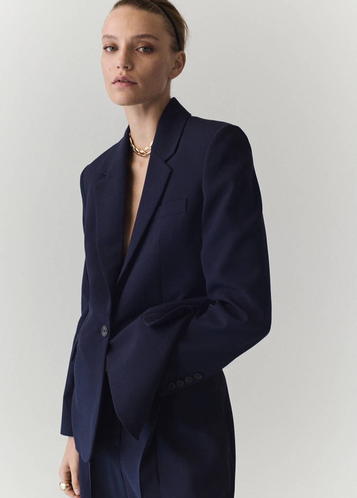 Straight jacket with flap pockets — Purple
