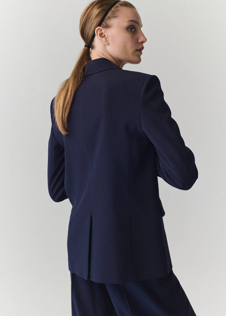 Straight jacket with flap pockets — Purple