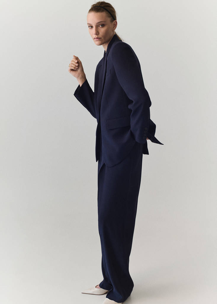 Straight jacket with flap pockets — Purple