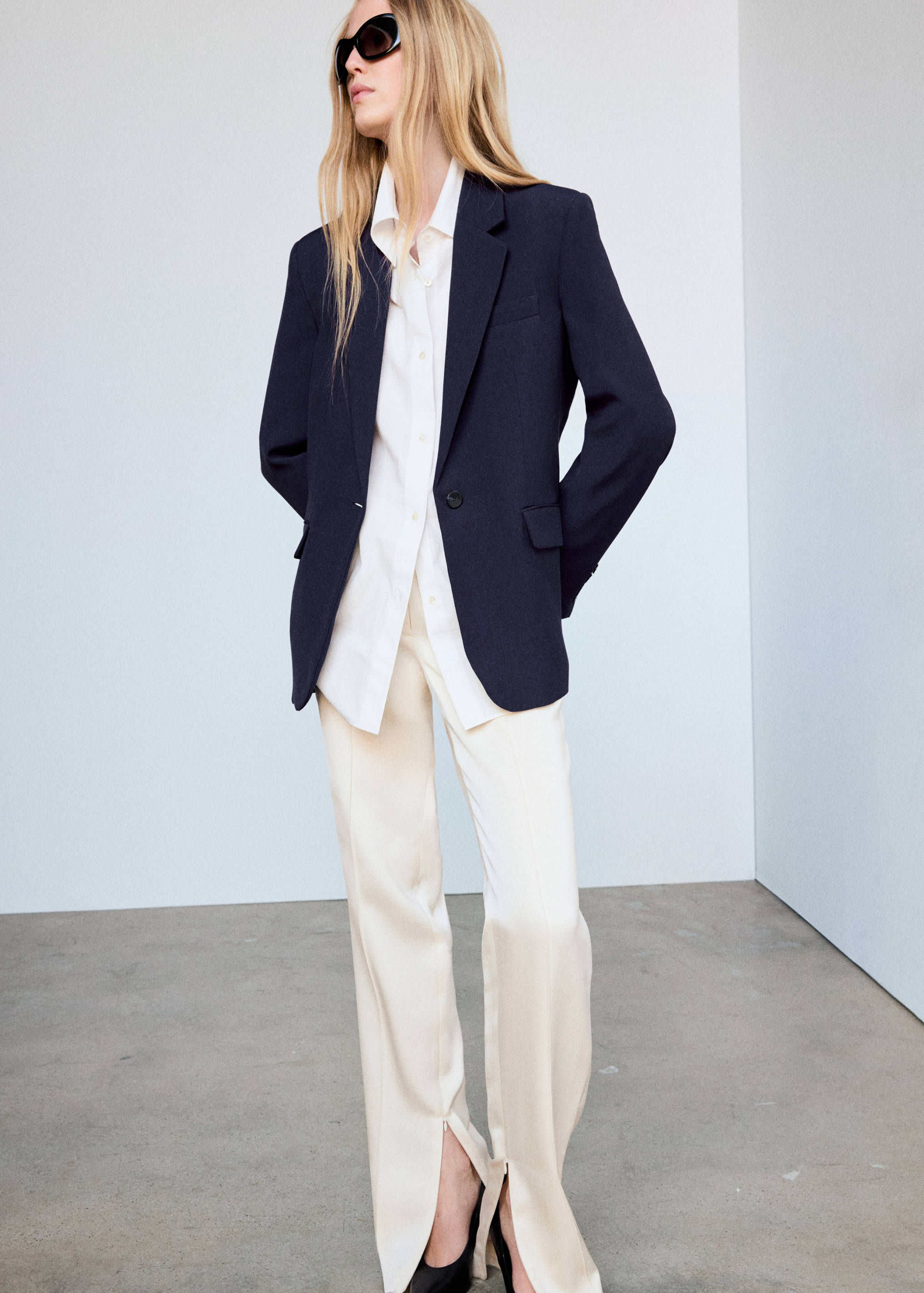 Blazer droit avec poches à rabat - Plan général