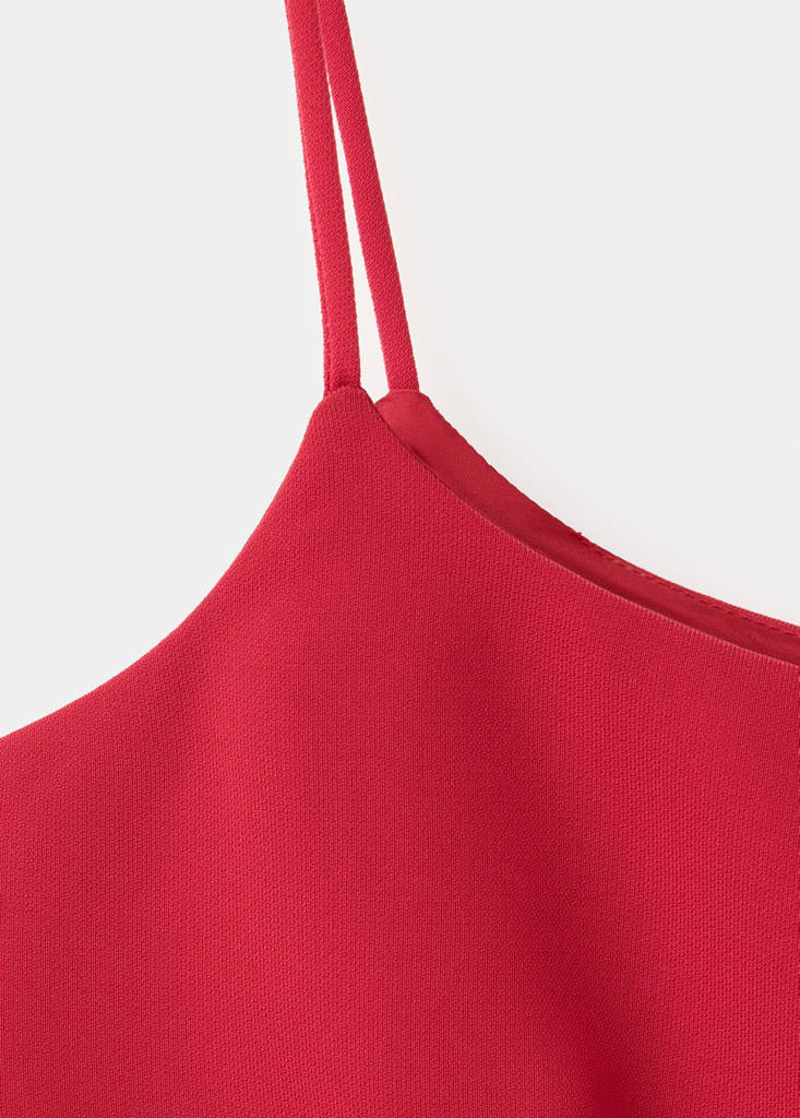 Plain strapless top — Red