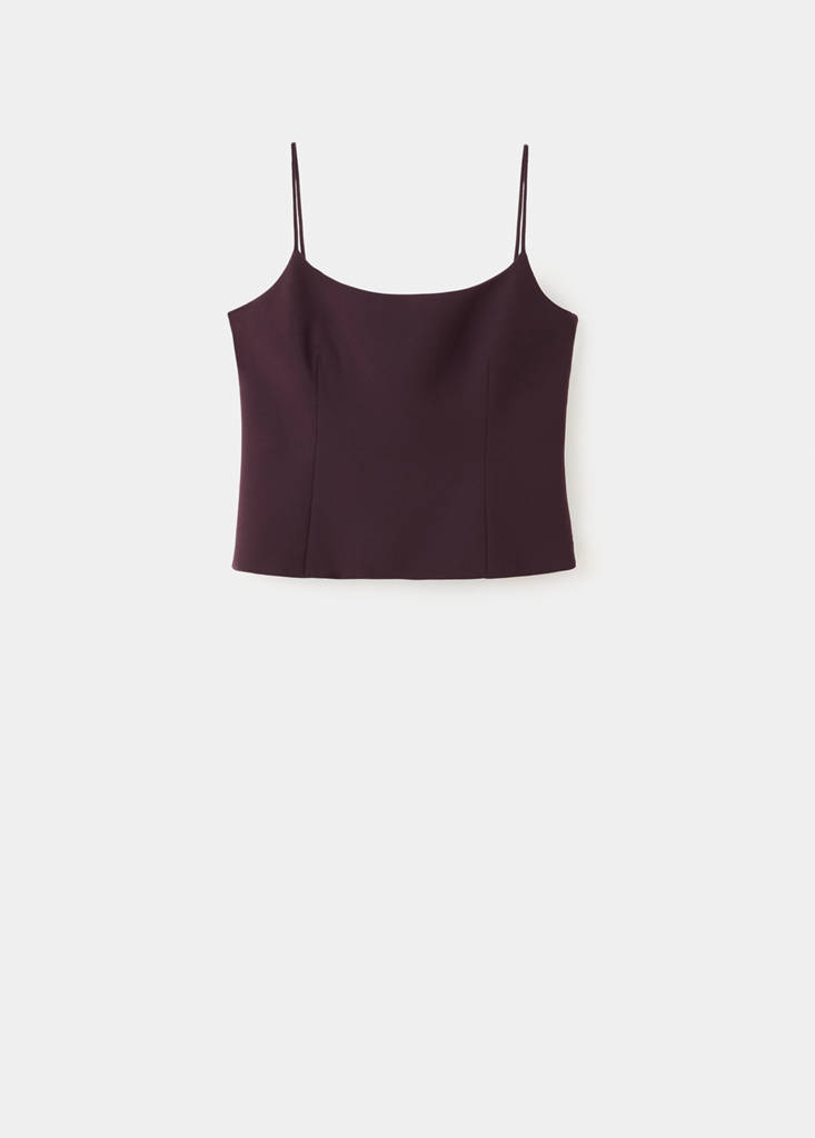 Plain strapless top — Maroon