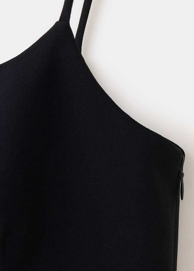 Plain strapless top — Black