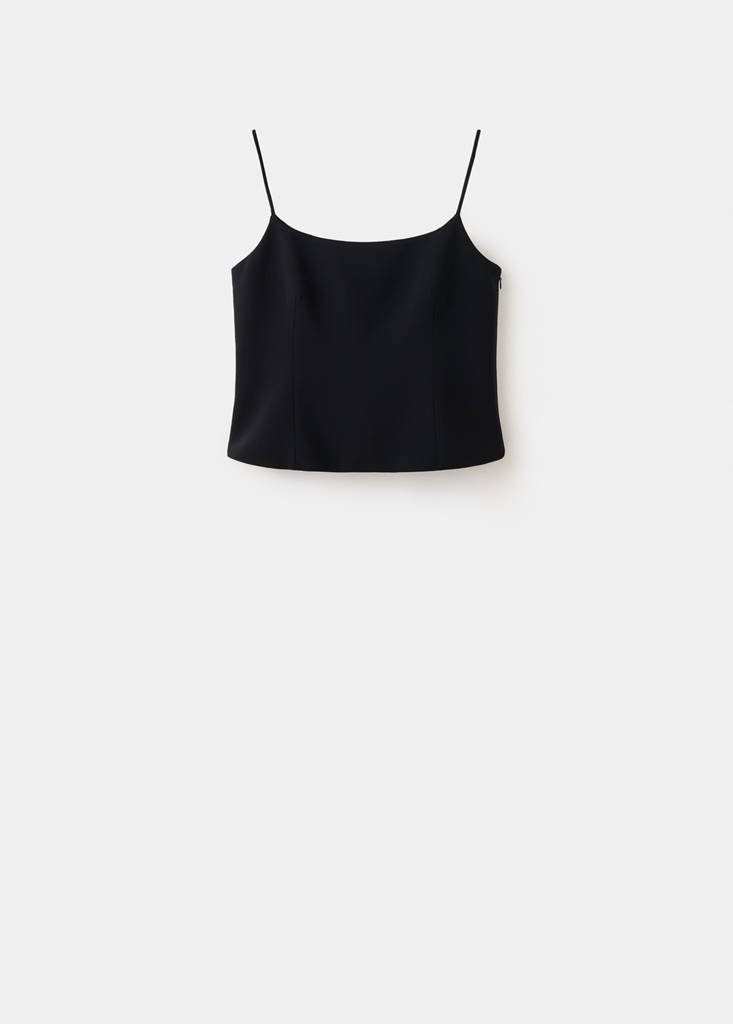 Plain strapless top — Black