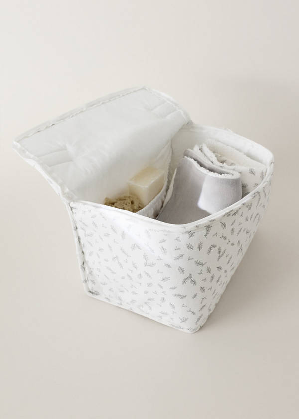 Children’s printed toilet bag — Ecru