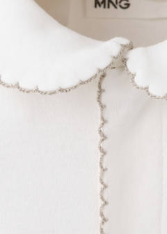 Contrast trim pyjama onesie — Off White 2