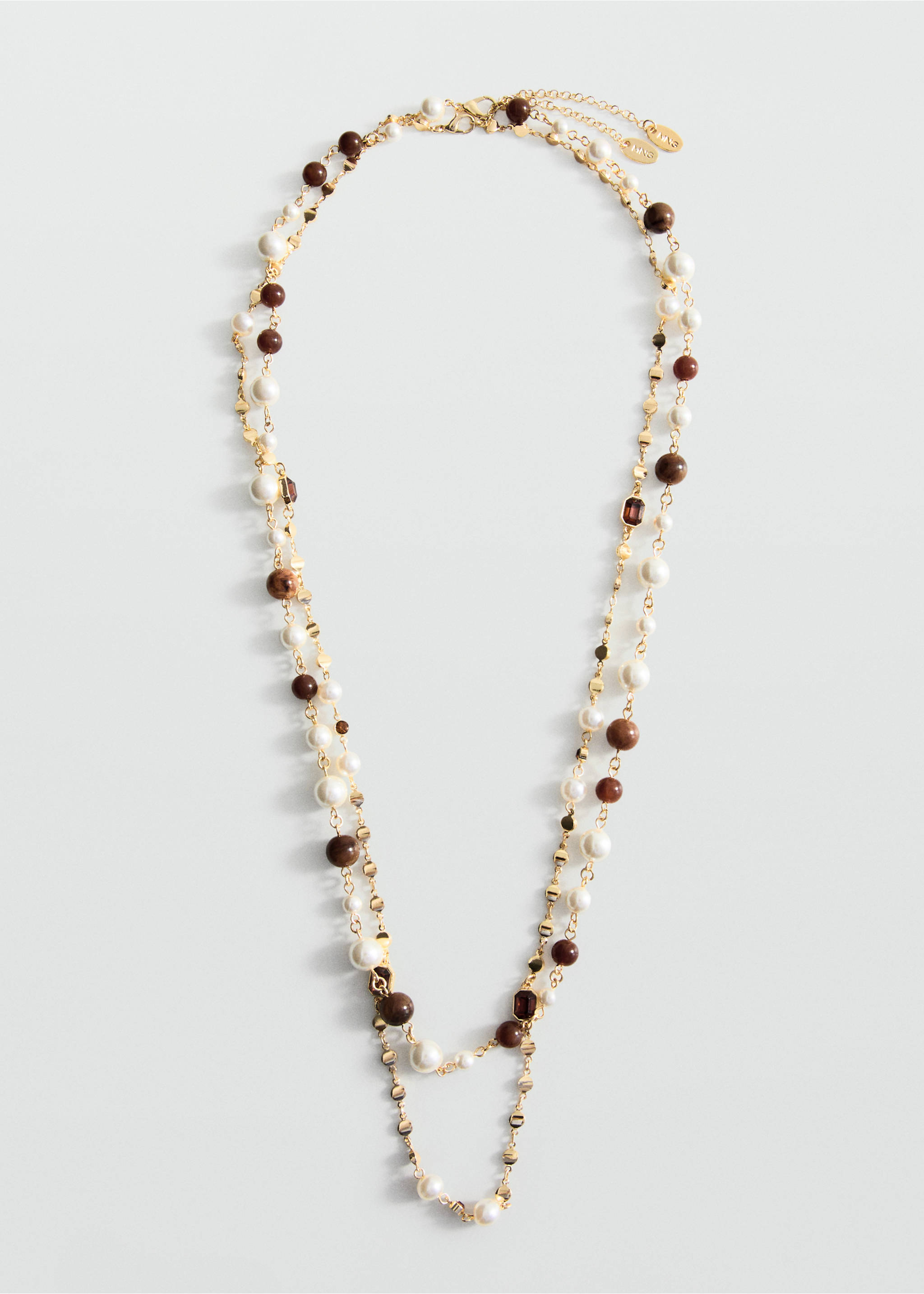Set of 2 combined bead necklaces - Article without model, Gold. Ref: 37054464-00.
