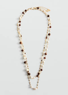 Set of 2 combined bead necklaces — Gold 2