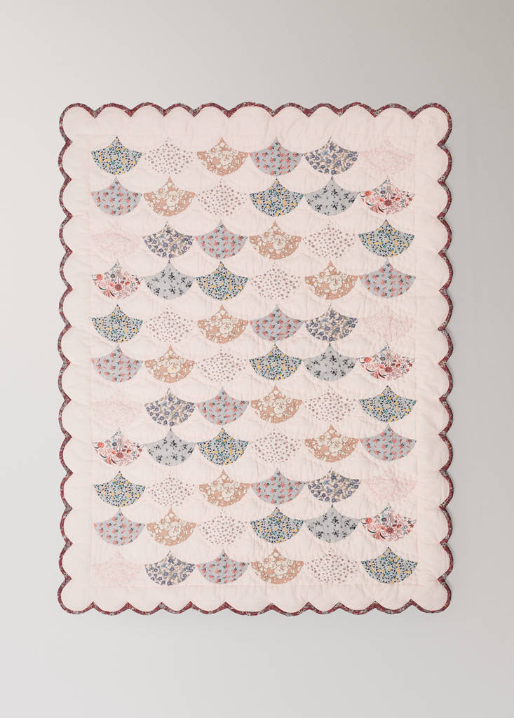 Patchwork-Bettdecke aus Baumwolle für Babybett — Nude