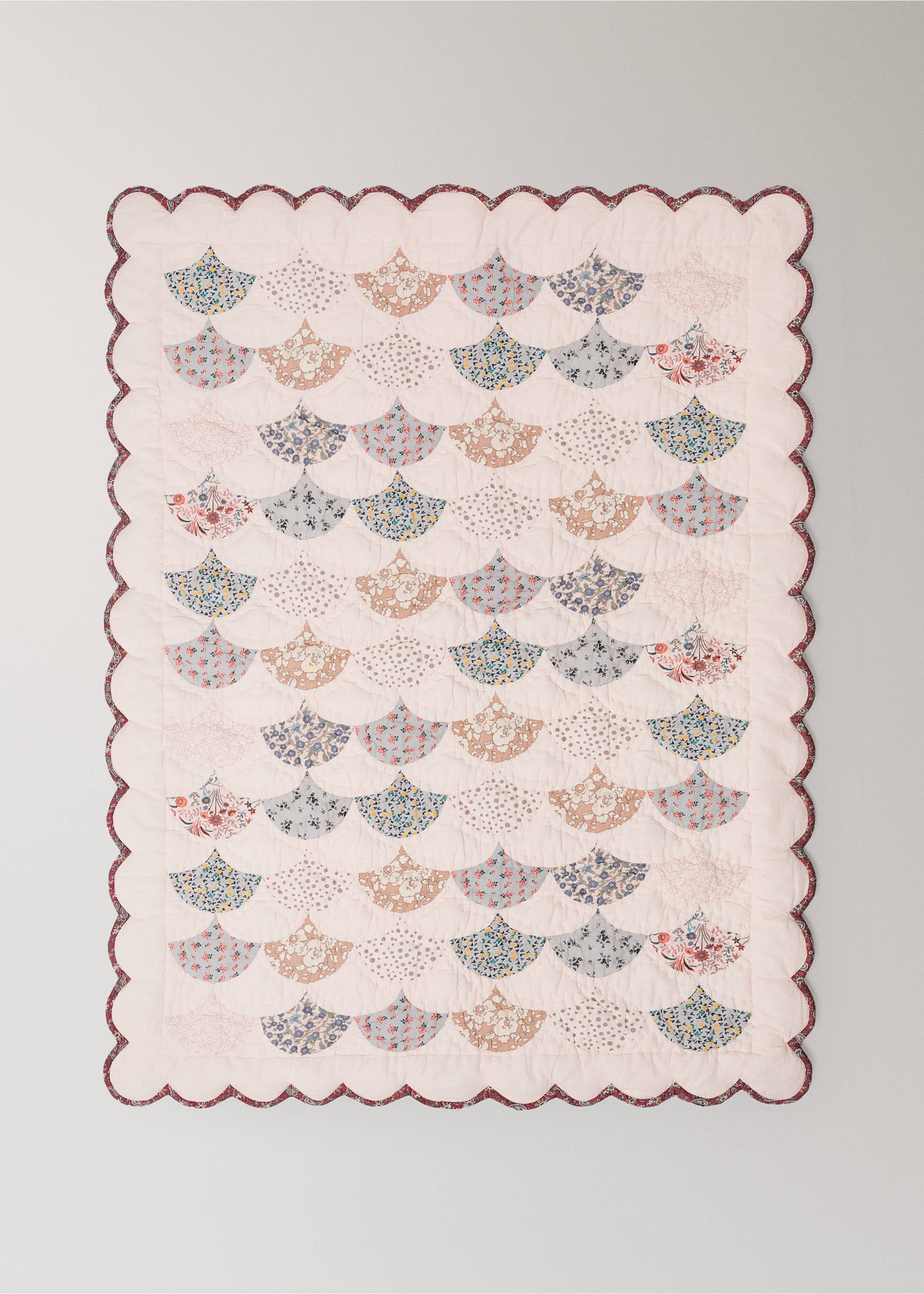 Cotton patchwork mini cot duvet - Details of the article 2, Nude. Ref: 37054465-00.