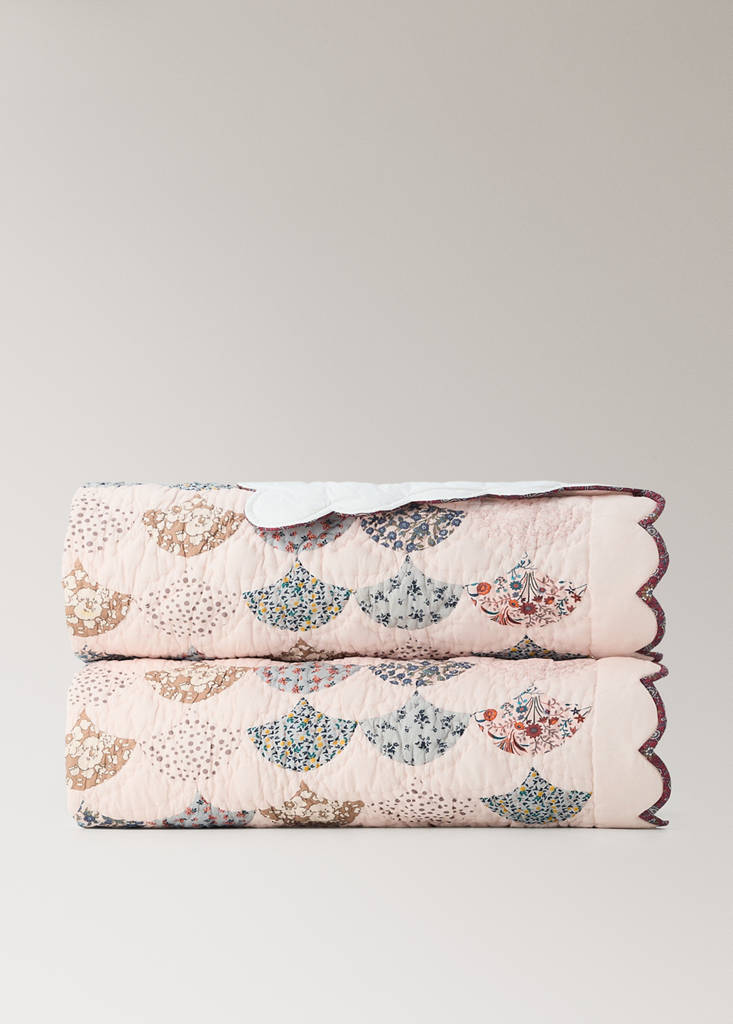 Patchwork-Bettdecke aus Baumwolle für Babybett — Nude