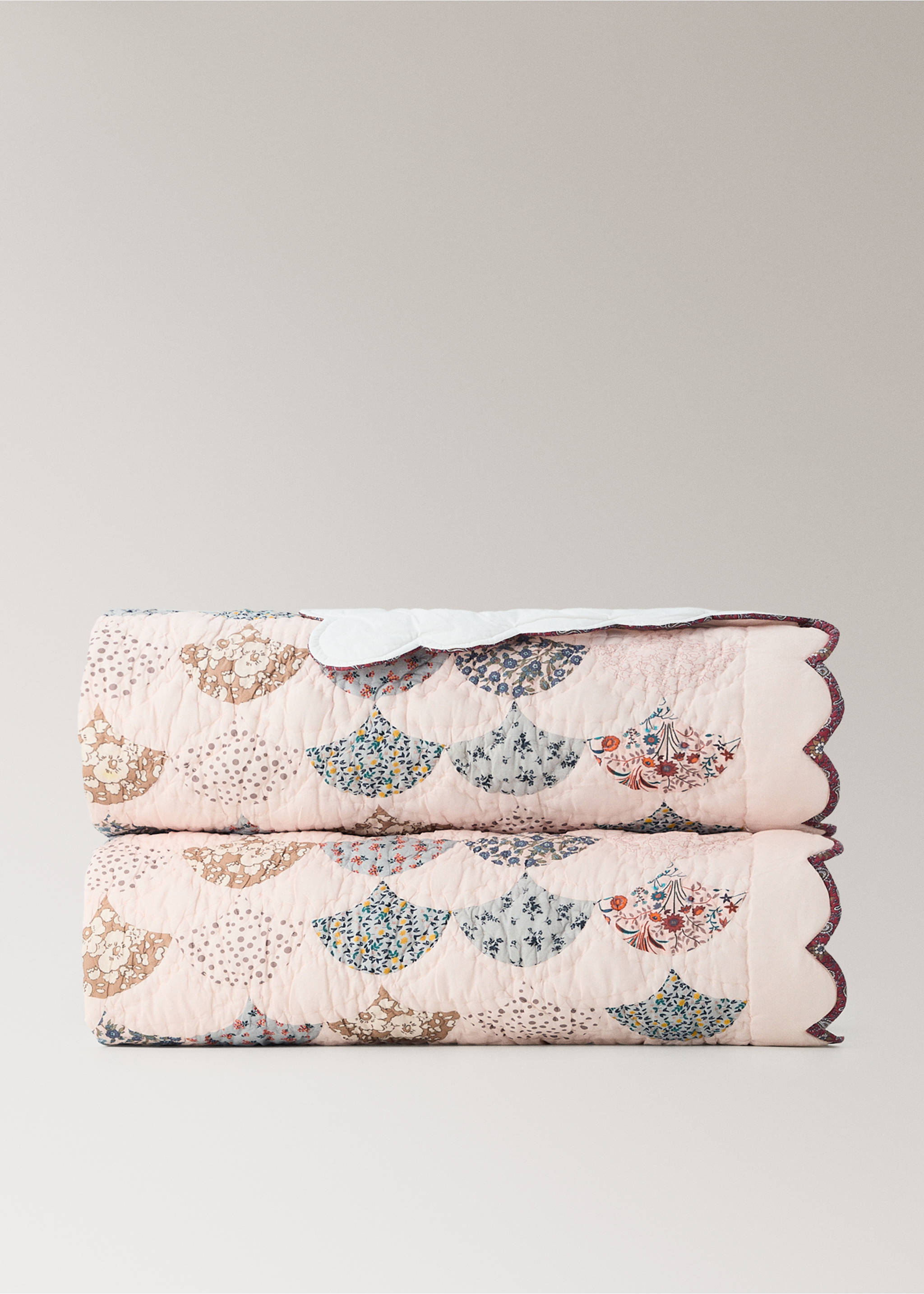 Cotton patchwork mini cot duvet - Article without model, Nude. Ref: 37054465-00.