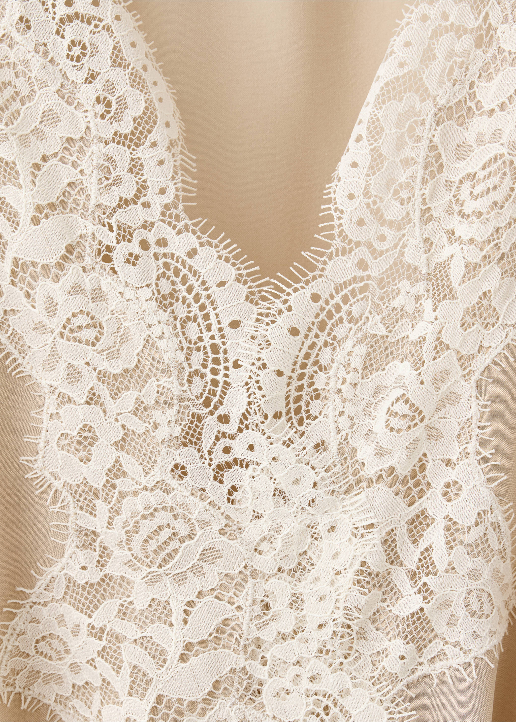 Robe courte dentelle - Détail de l'article 8, Beige. Ref: 37054466-00.