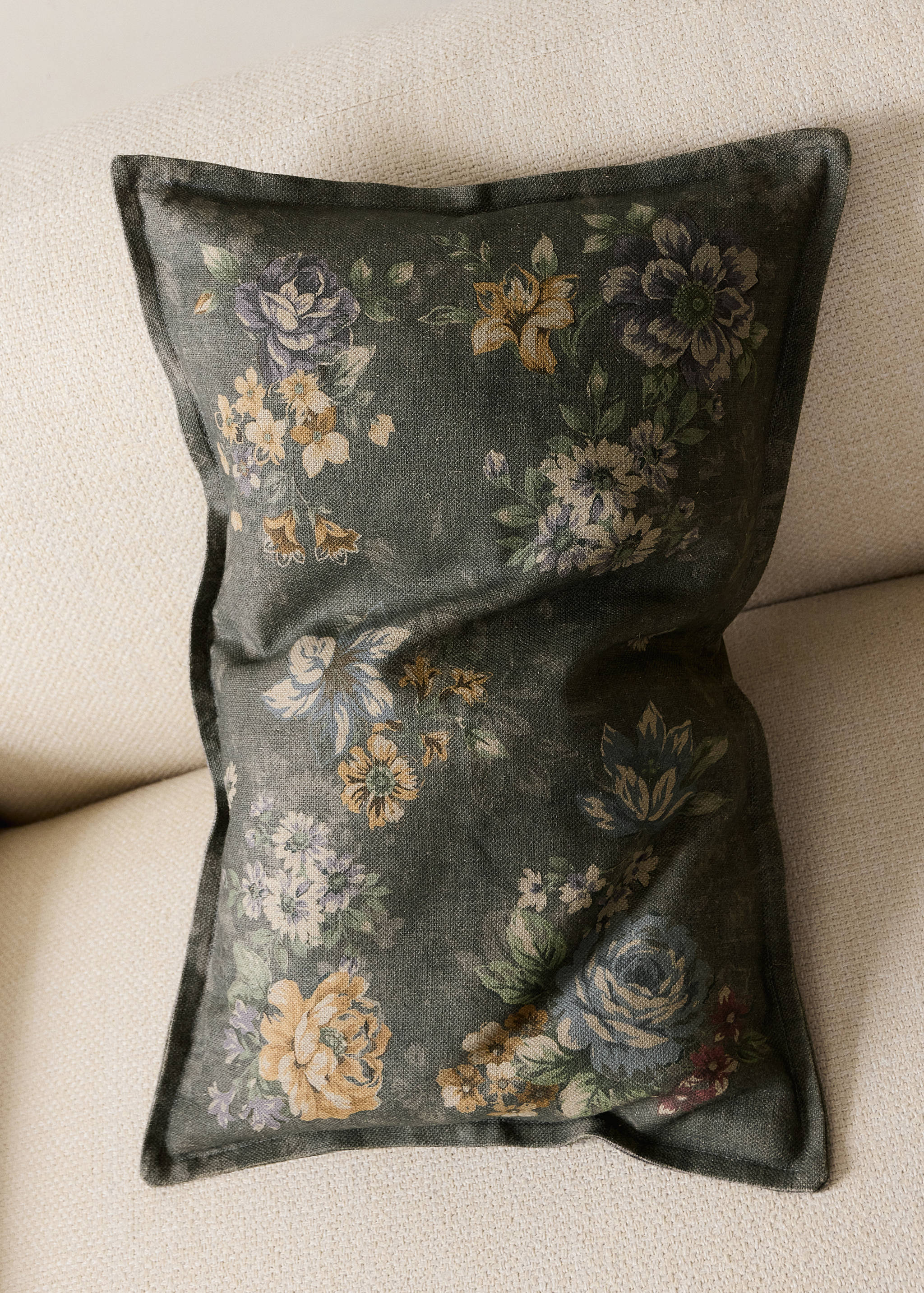 Floral cotton cushion cover 50 x 50 cm - General plane