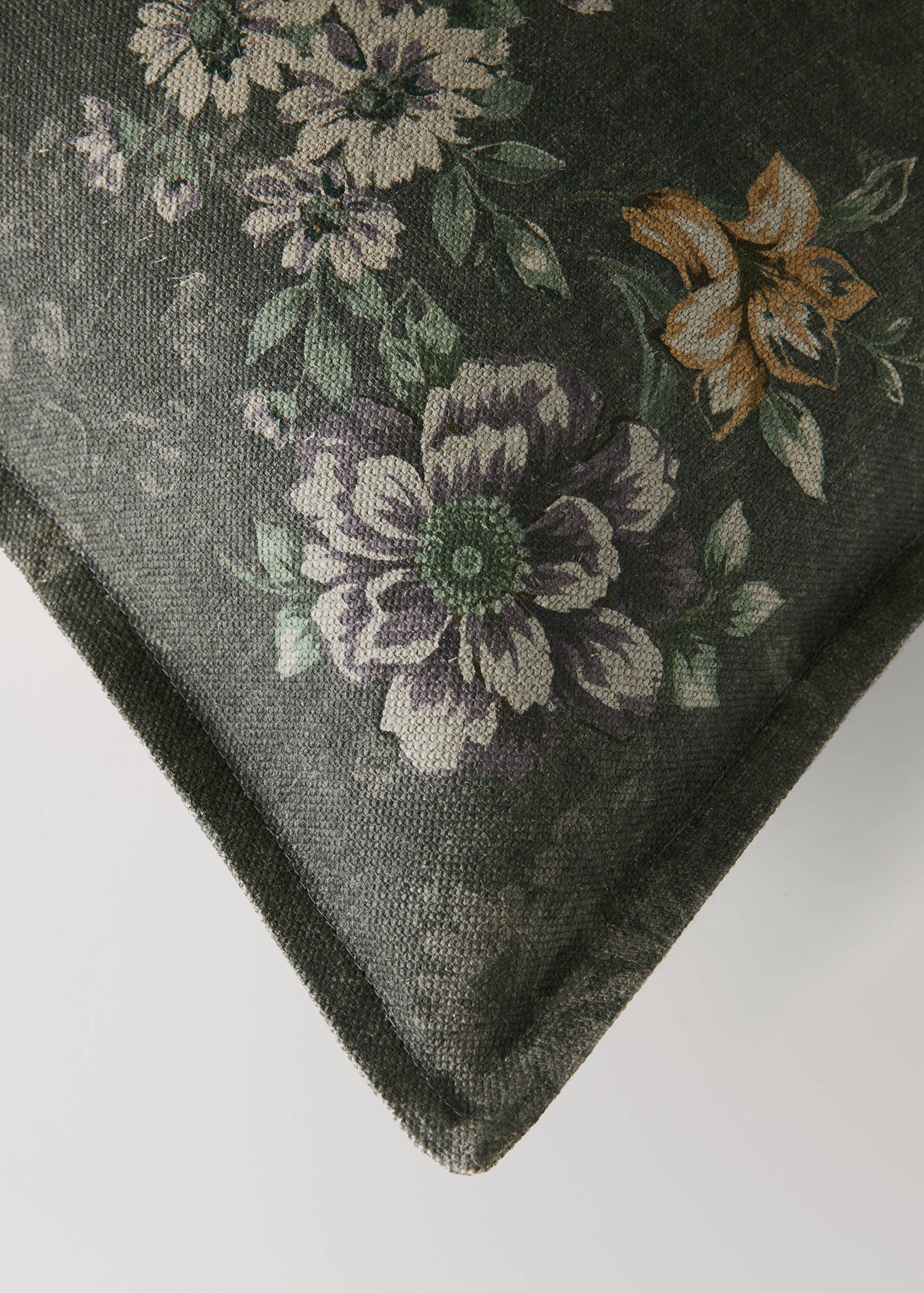 Floral cotton cushion cover 50 x 50 cm - Details of the article 1
