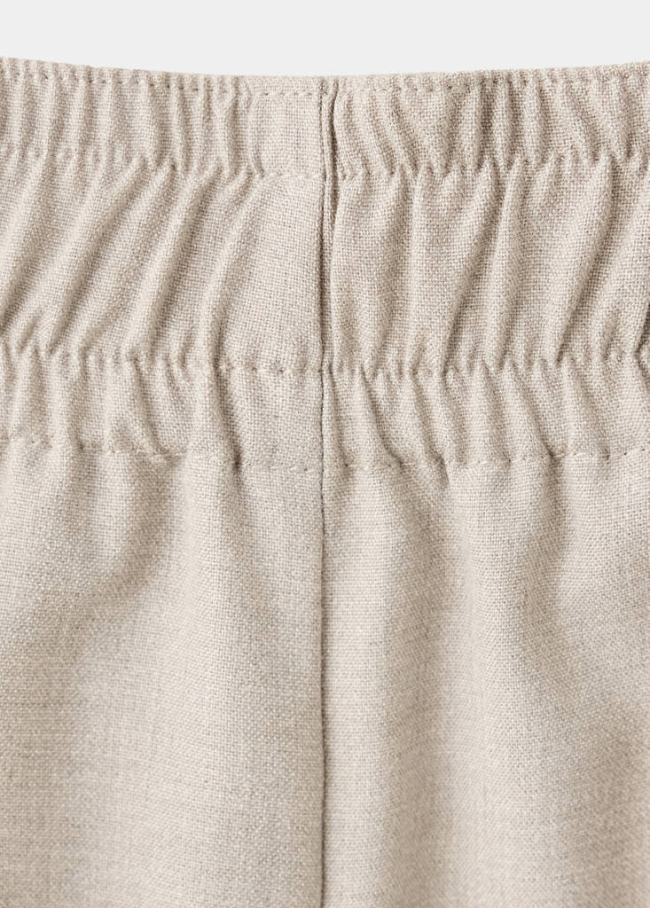 Straight-fit high-waist bermuda shorts — Beige