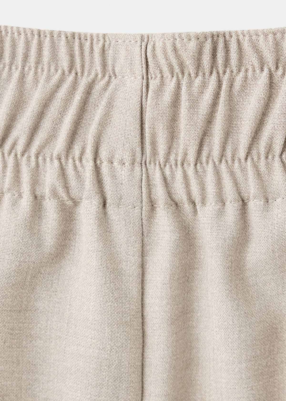 Straight-fit high-waist bermuda shorts — Beige