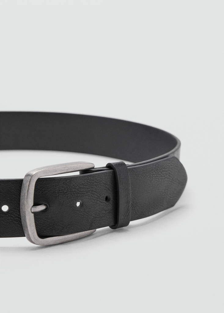 Square buckle belt — Black