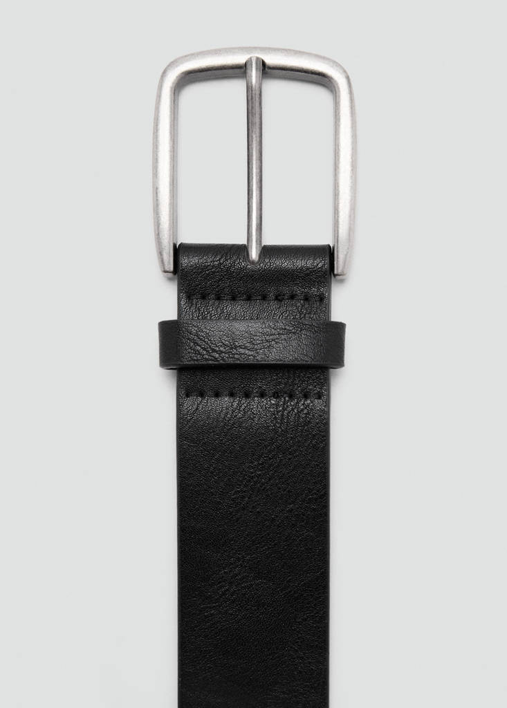 Square buckle belt — Black