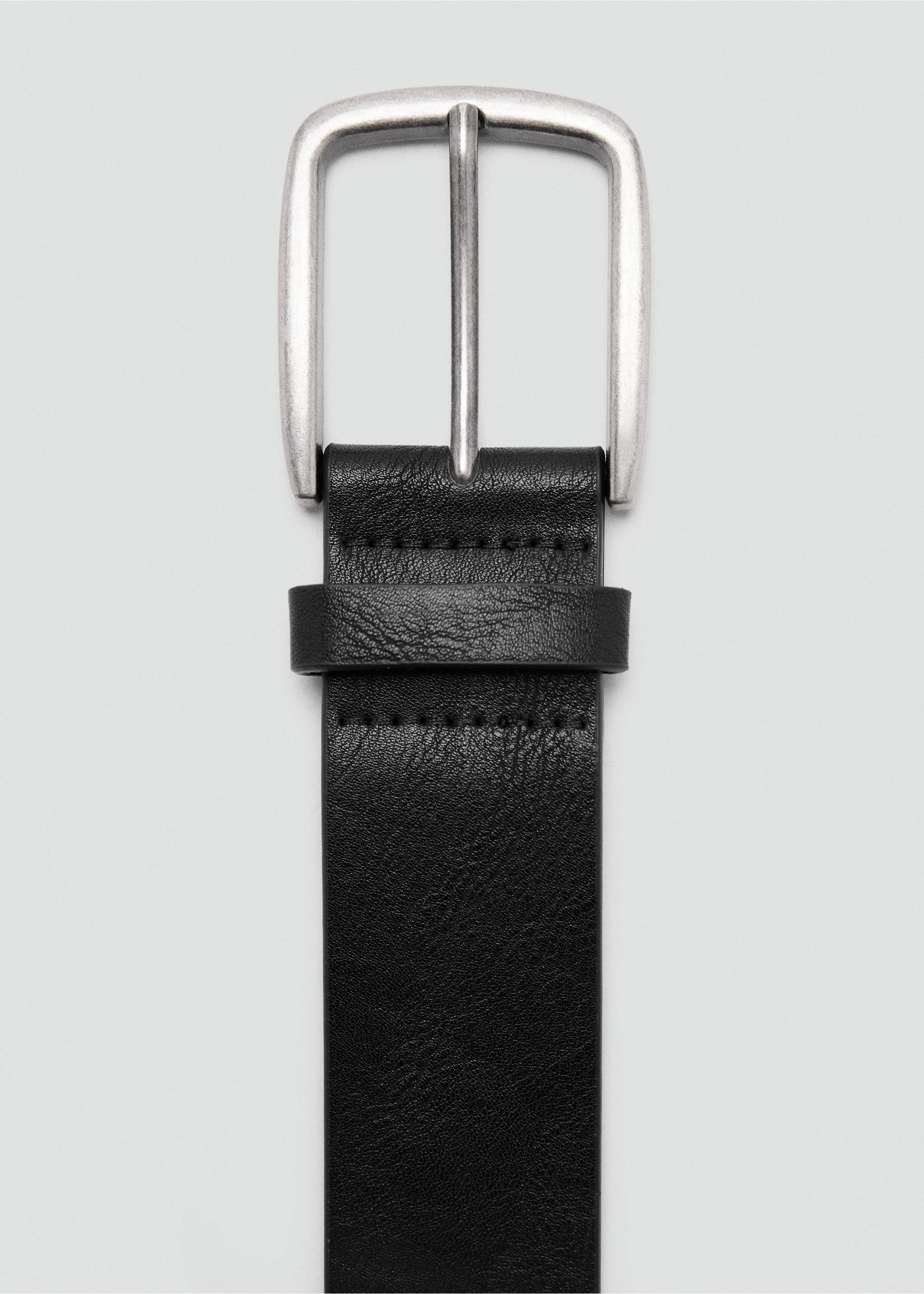 Square buckle belt - Details of the article 1, Black. Ref: 37054474-00.