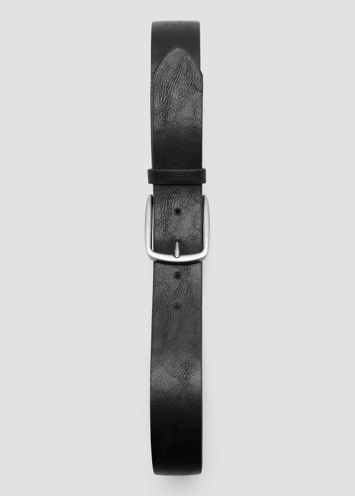Square buckle belt — Black