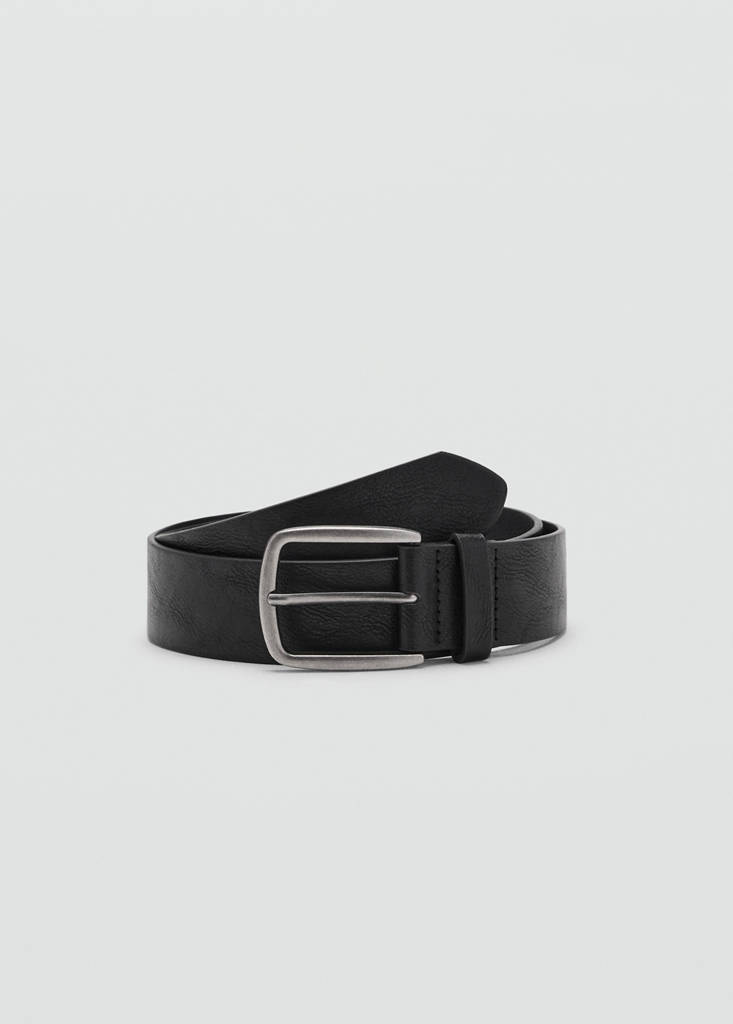 Square buckle belt — Black