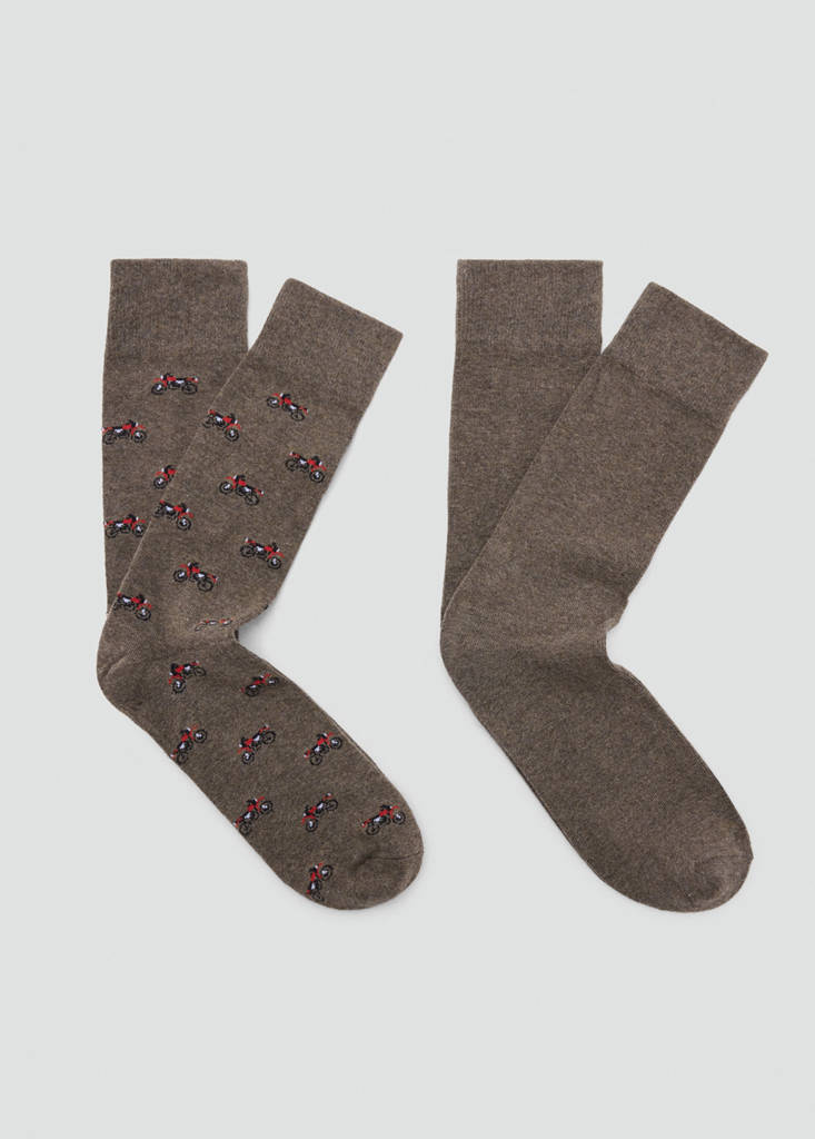 Pack of 2 socks with bows — Brown