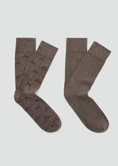 Pack of 2 socks with bows — Brown 1