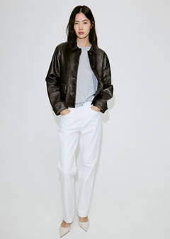 Leather jacket with worn effect — Brown 2