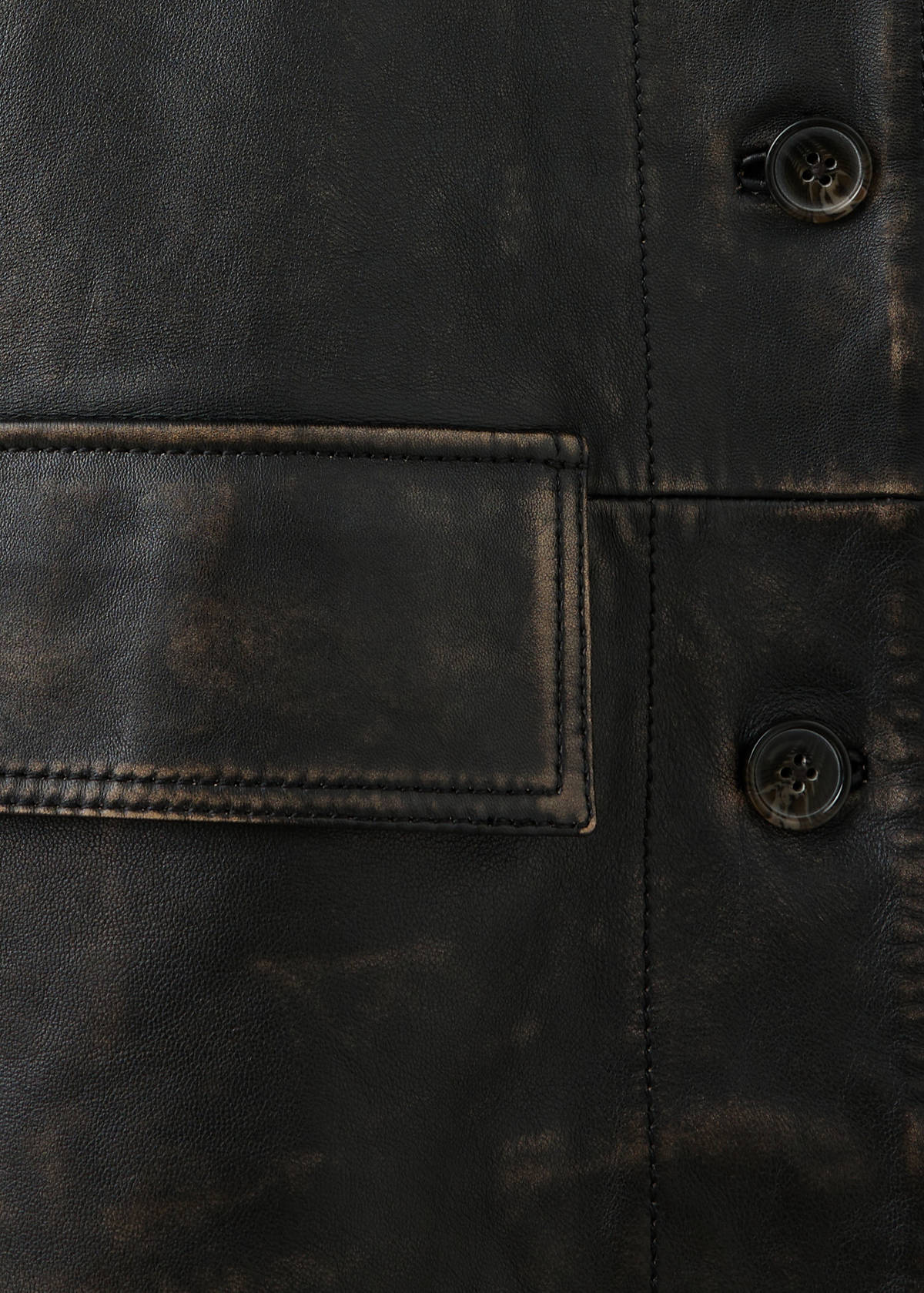 Leather jacket with worn effect — Brown
