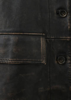 Leather jacket with worn effect — Brown 7