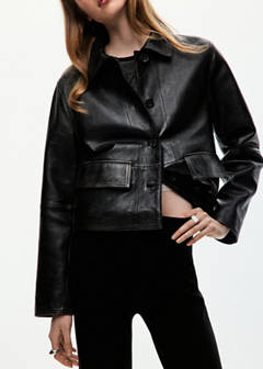 Leather jacket with worn effect — Brown 8