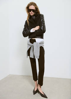 Leather jacket with worn effect — Brown 13