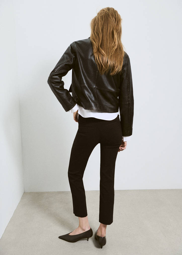 Leather jacket with worn effect — Brown