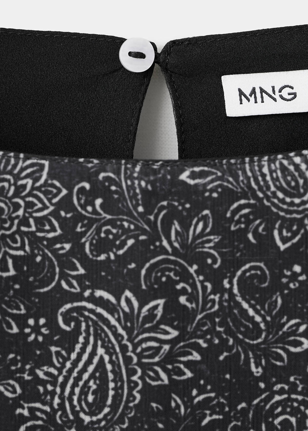 Paisley boat-neck blouse — Black