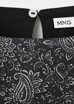 Paisley boat-neck blouse — Black 6