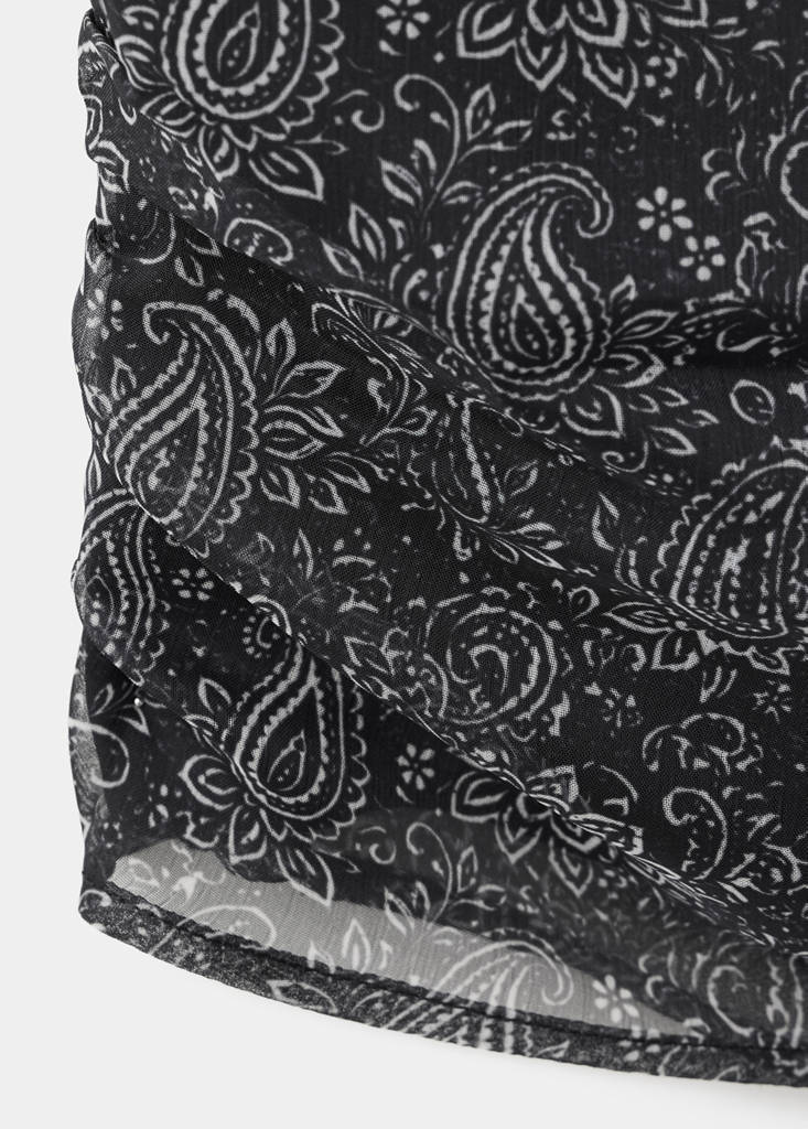 Paisley boat-neck blouse — Black