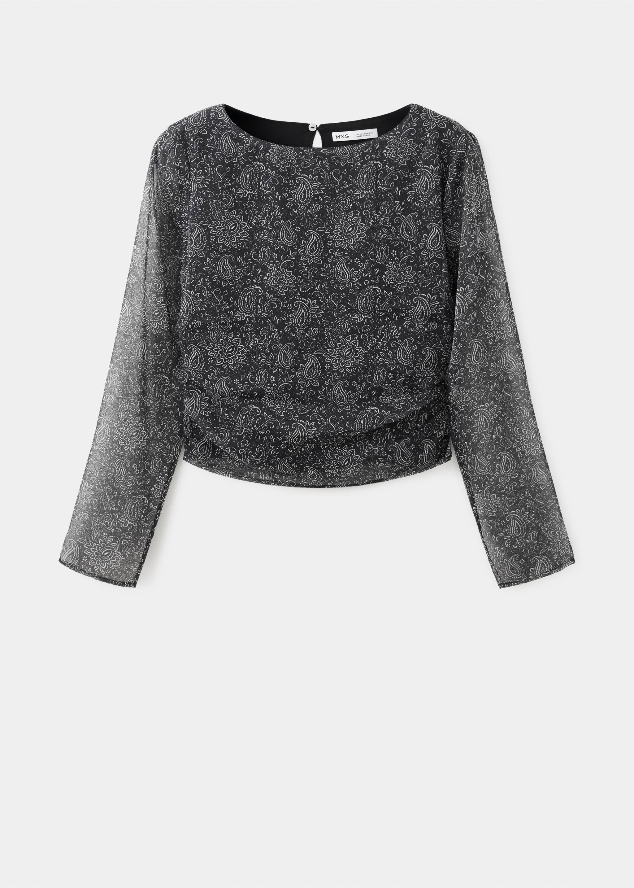 Paisley-Bluse mit U-Boot-Ausschnitt - Artikel ohne Model, Schwarz. Ref: 37054779-00.