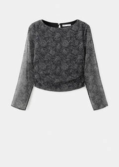 Paisley boat-neck blouse — Black 5
