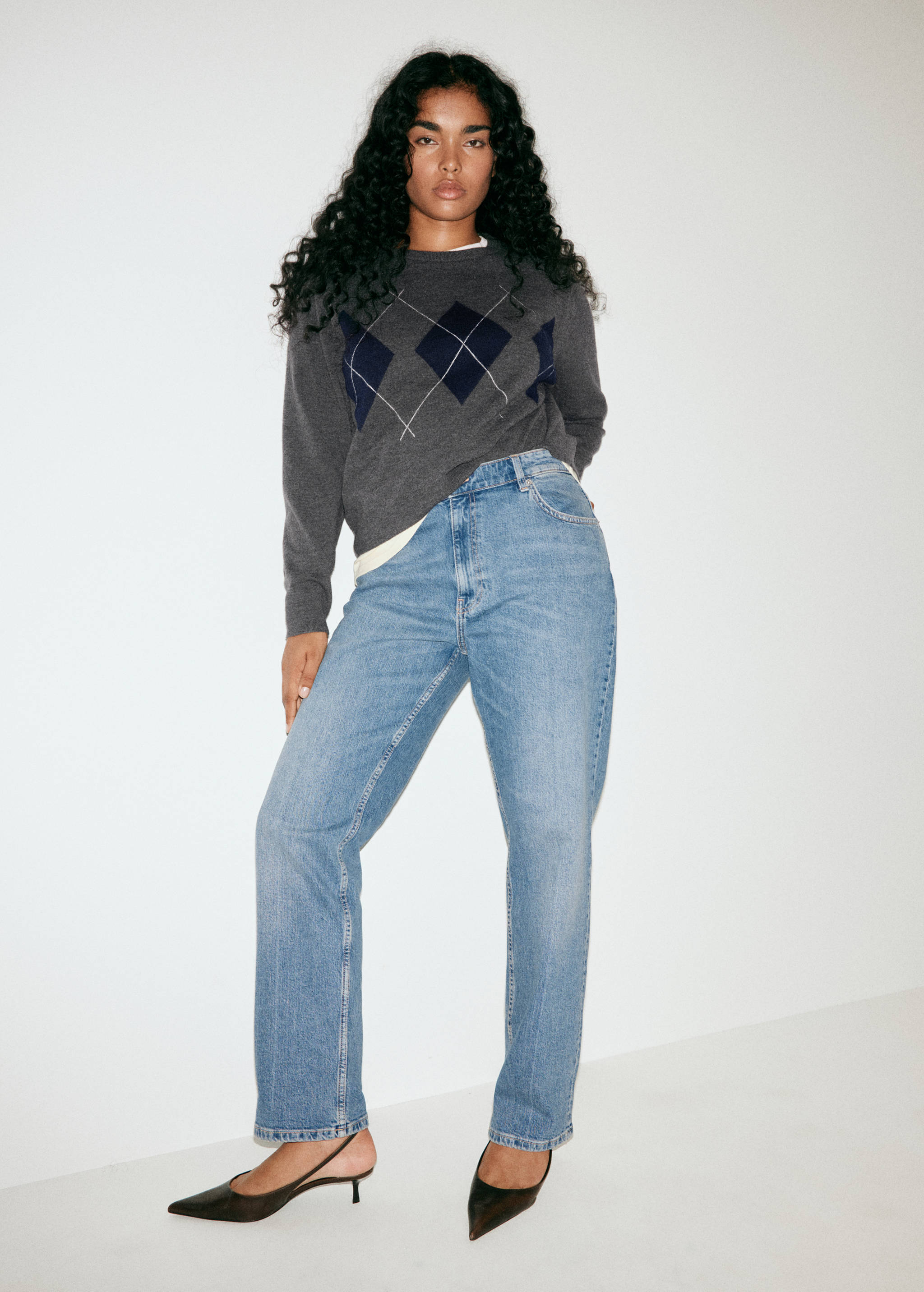 High waist straight jeans - Details of the article 5