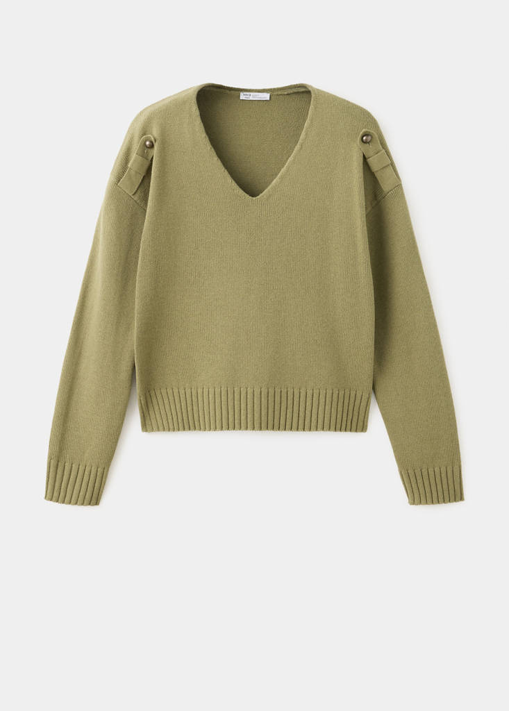 Knitted jersey with belt loop details — Khaki