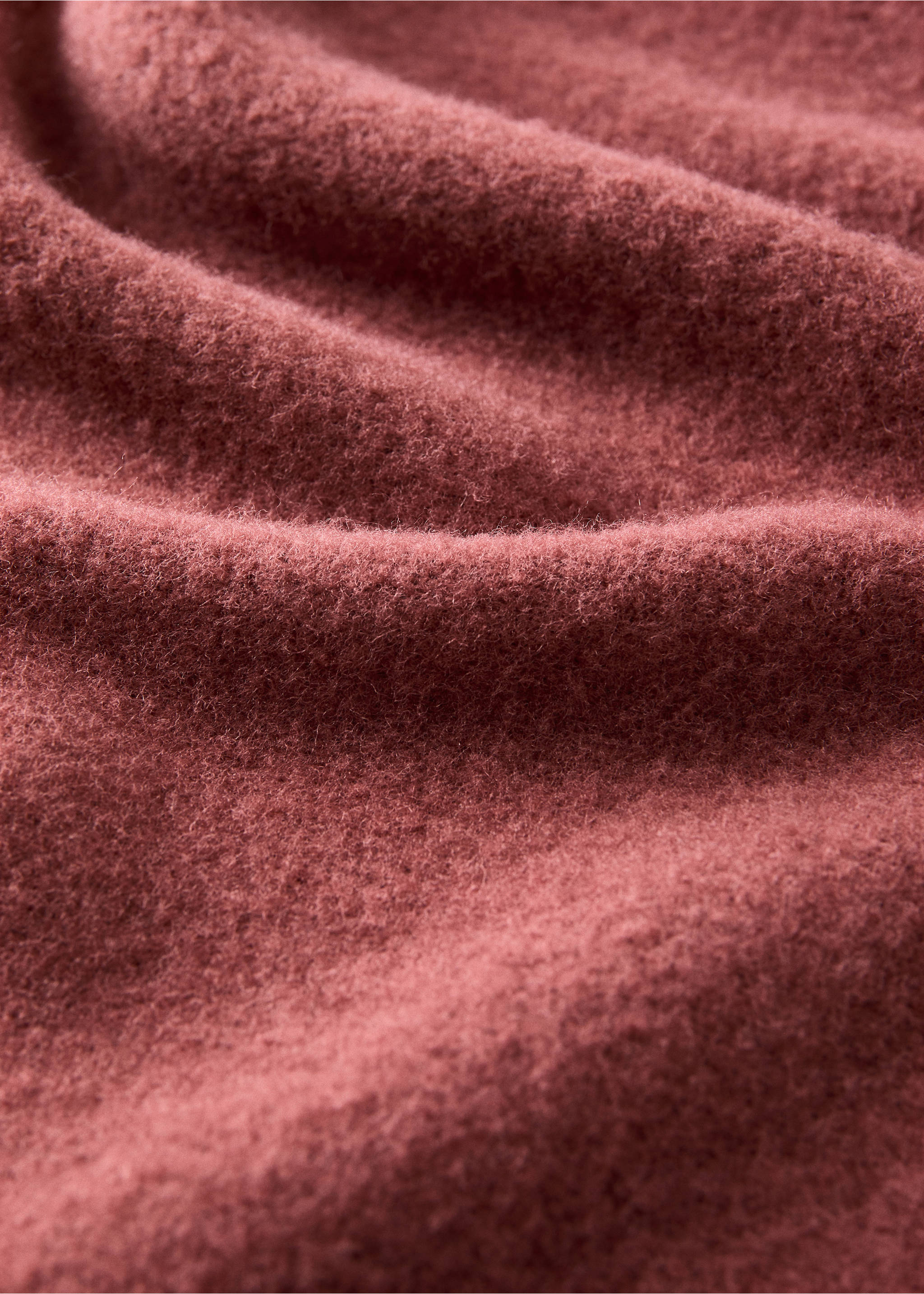 Couverture en laine cardée détail franges - Détail de l'article 2, Rouge foncé. Ref: 37054782-00.