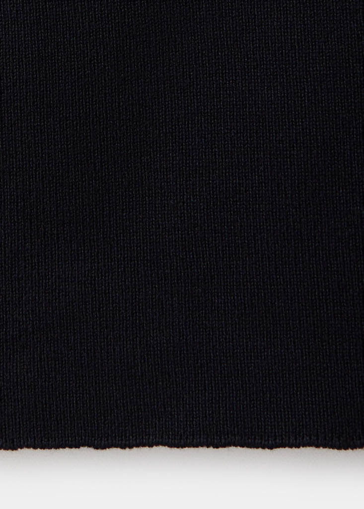 V-neck knit top — Black