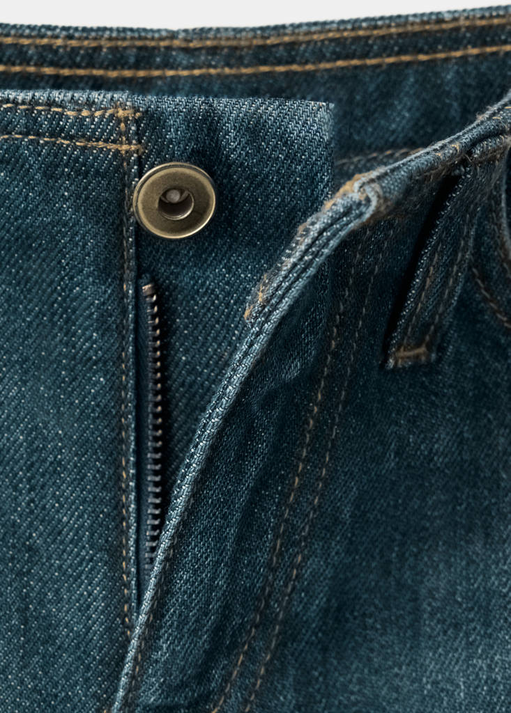 Wide-leg jeans with decorative stitching — Dark Vintage Blue