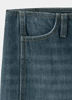 Wide-leg jeans with decorative stitching — Dark Vintage Blue 6